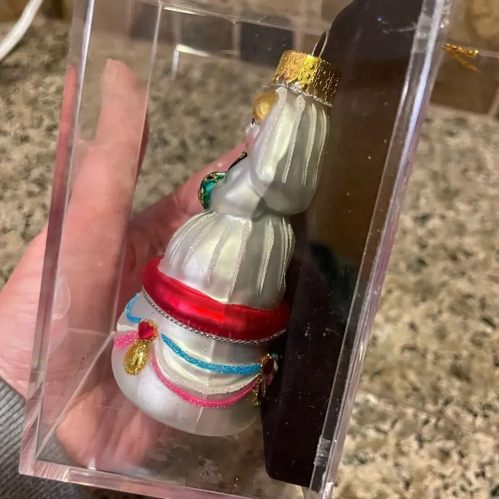Bride and Groom Hand Painted Glass Boxed Ornament 2004
